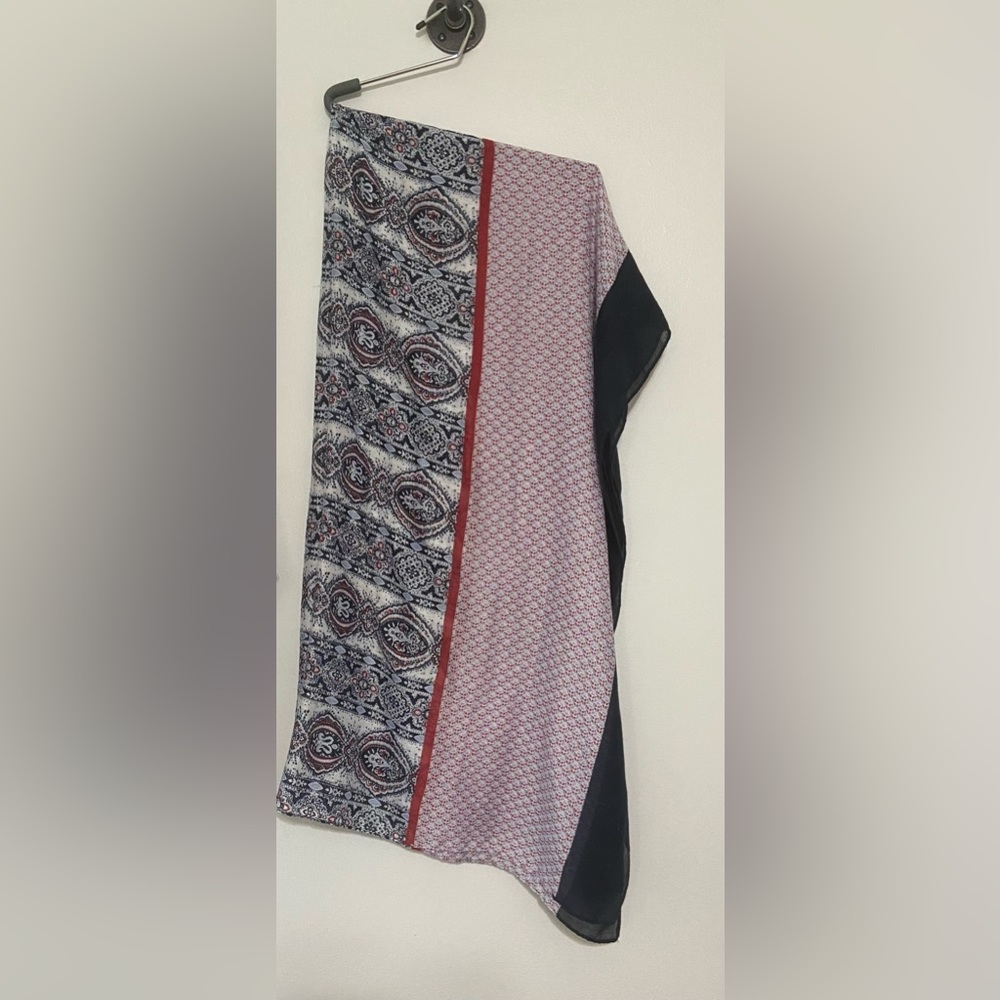 Blue and red 76 x 45 scarf